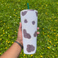 Rhinestone White & Pink Cow Print Tumbler